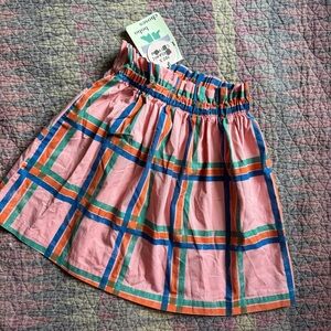 Bobo Choses Pink Plaid Skirt 6-7Y Girls NWT